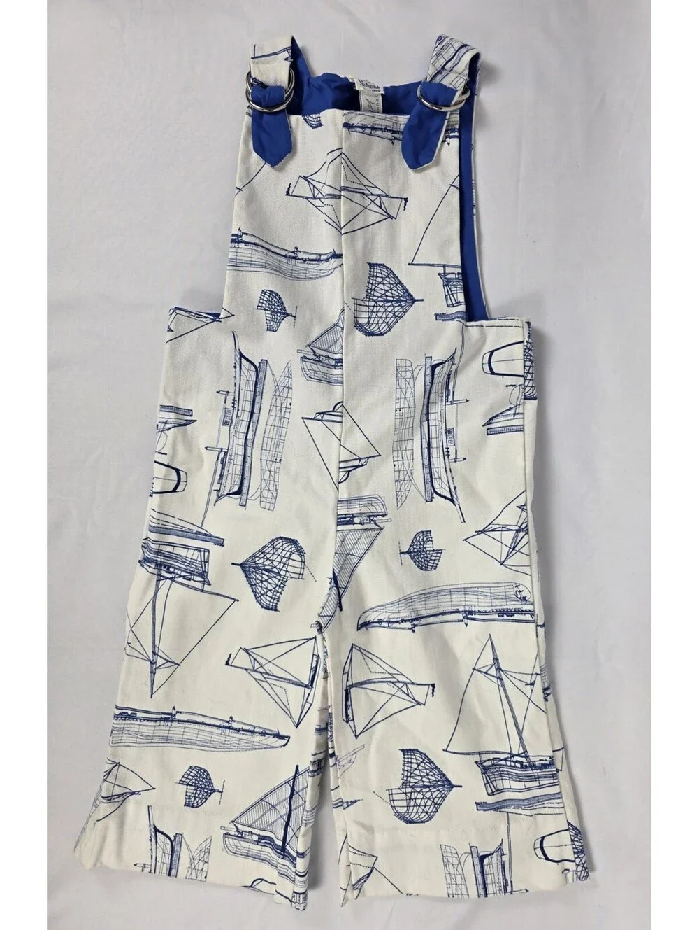 Vtg Ruth Scharf Lord & Taylor Nautical Todler Boy Overalls